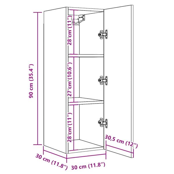 TV-Schränke 2 Stk. Altholz-Optik 30,5x30x90 cm Holzwerkstoff