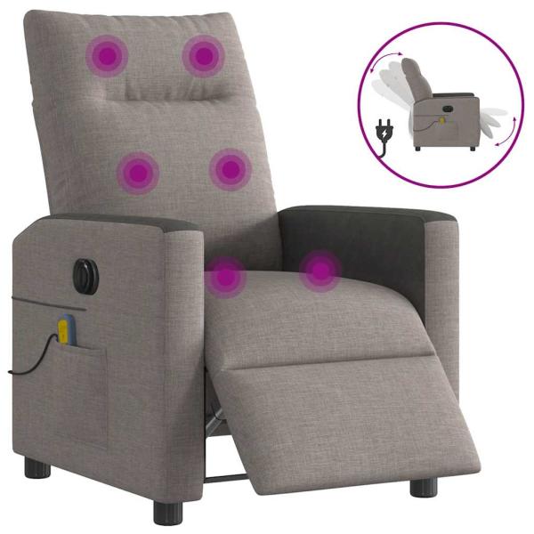 ARDEBO.de - Massagesessel Elektrisch Taupe Stoff