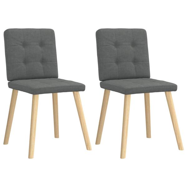 ARDEBO.de - Esszimmerstühle 2 Stk. Dunkelgrau Stoff