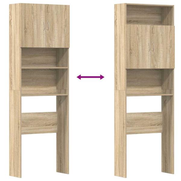 Waschmaschinenregal Sonoma-Eiche 64x24x190 cm Holzwerkstoff