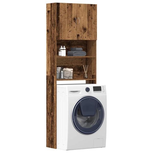 ARDEBO.de - Waschmaschinenschrank Altholz-Optik 64x24x190 cm Holzwerkstoff