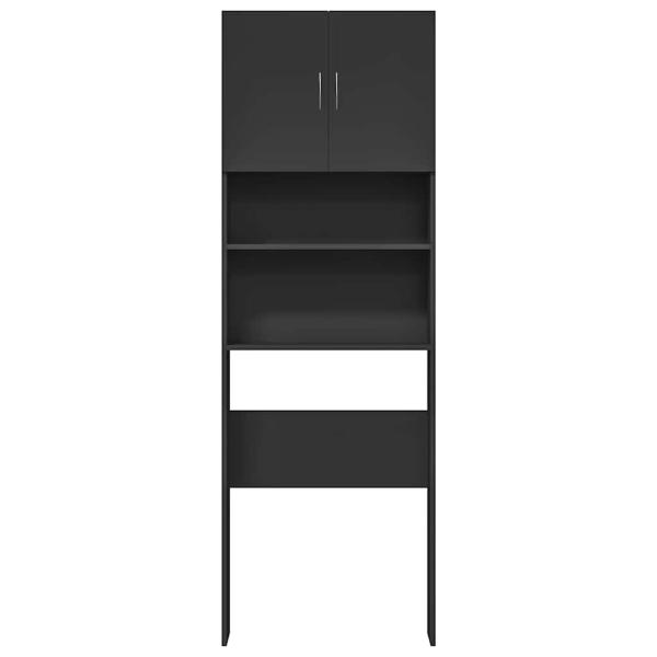 Waschmaschinenschrank Schwarz 64x24x190 cm Holzwerkstoff