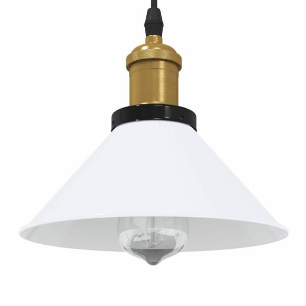 ARDEBO.de - Pendelleuchte Höhenverstellbar E27 Weiß Glänzend Ø 22 cm Metall