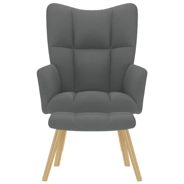 Relaxsessel mit Hocker Dunkelgrau Stoff