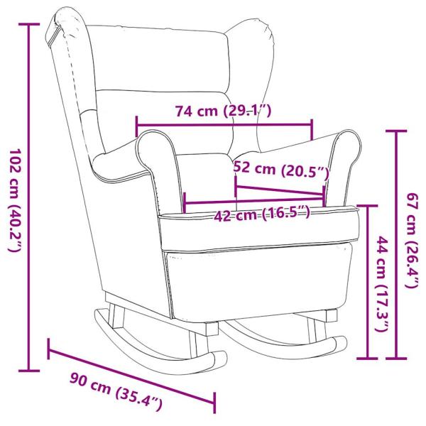 Schaukelsessel Creme 74x90x102 cm Stoff