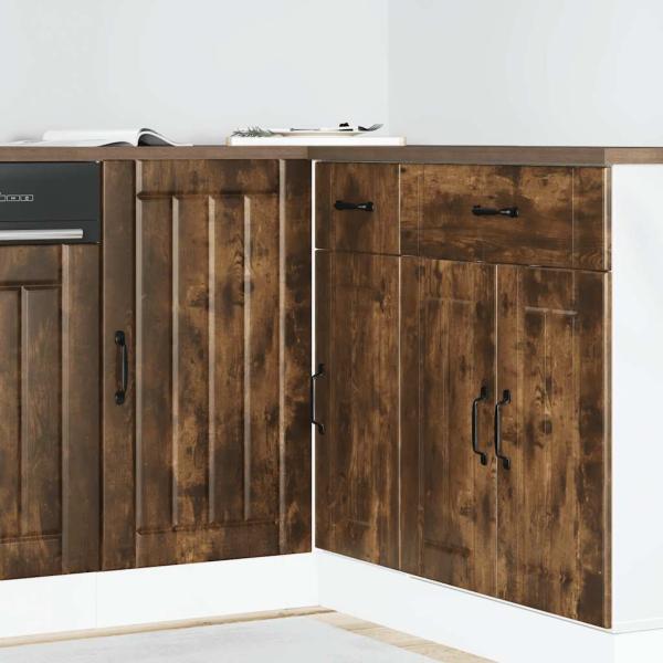 ARDEBO.de - Spülenunterschrank Lucca Räuchereiche Holzwerkstoff