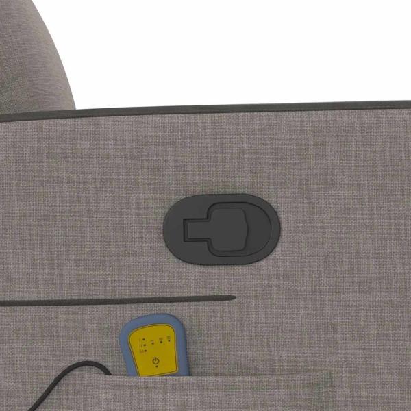 Massagesessel mit Aufstehhilfe Taupe Stoff