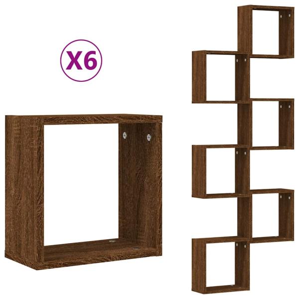 ARDEBO.de - Würfelregale 2 Stk. Braune 30x15x30 cm