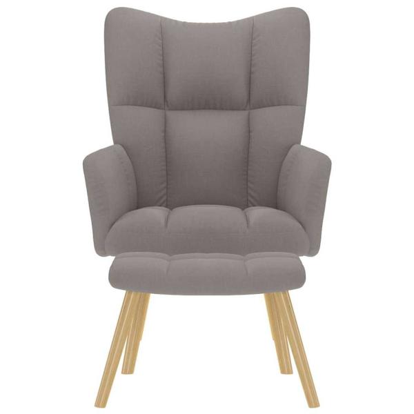 Relaxsessel mit Hocker Taupe Stoff