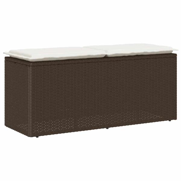 ARDEBO.de - Gartenbank mit Kissen Braun 110x40x44 cm Poly Rattan