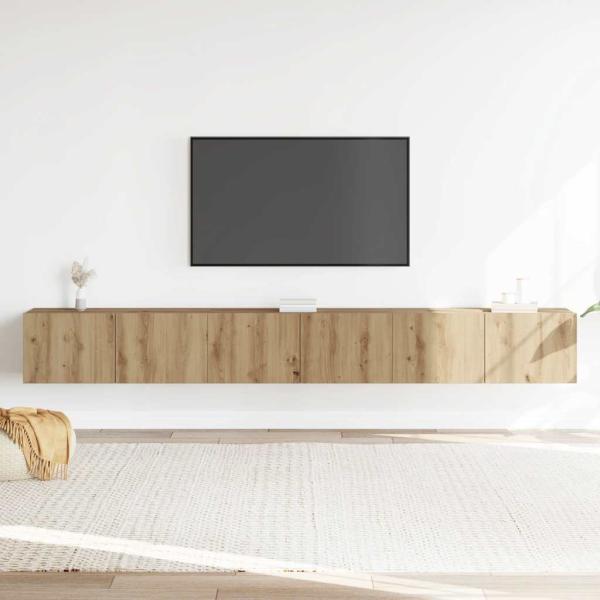 3-tlg. TV-Schrank-Set Wandmontage Artisan-Eiche Holzwerkstoff