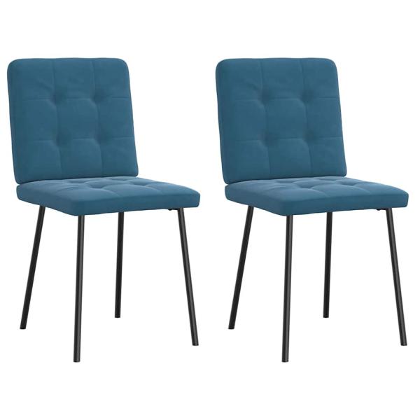 ARDEBO.de - Esszimmerstühle 2 Stk. Blau Samt