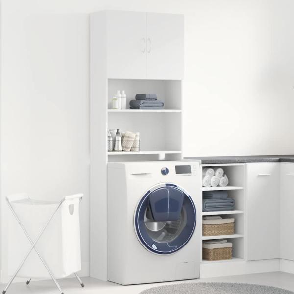 Waschmaschinenschrank Weiß 64x24x190 cm Holzwerkstoff