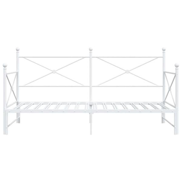 Tagesbett Ausziehbar ohne Matratze Weiß 100x190 cm Stahl