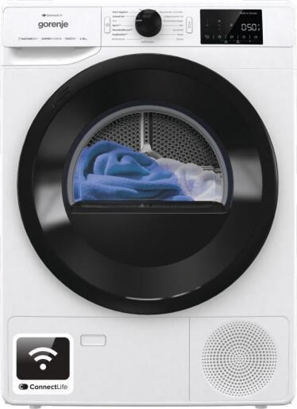 ARDEBO.de Gorenje DPNE82/GN A++ 8 kg Wärmepumpentrockner, 60 cm breit, StableTech, WaveActive Trommel, WLAN, Trommelinnenbeleuchtung, 16 Programme, weiß