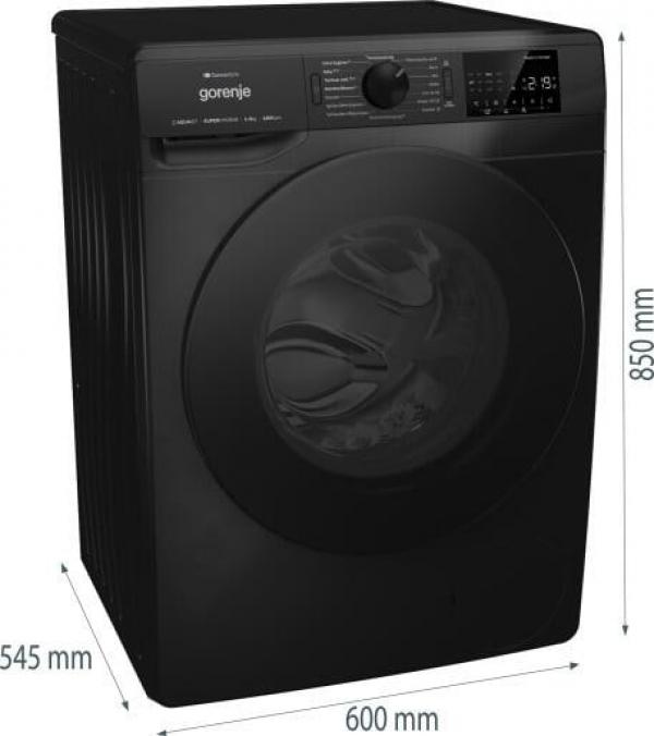 Gorenje WPNEI94A1DTSB 9 kg Frontlader Waschmaschine, 60 cm breit, 1400 U/Min, AquaStop, StableTech, WLAN, 15 Programme, Kindersicherung, schwarz