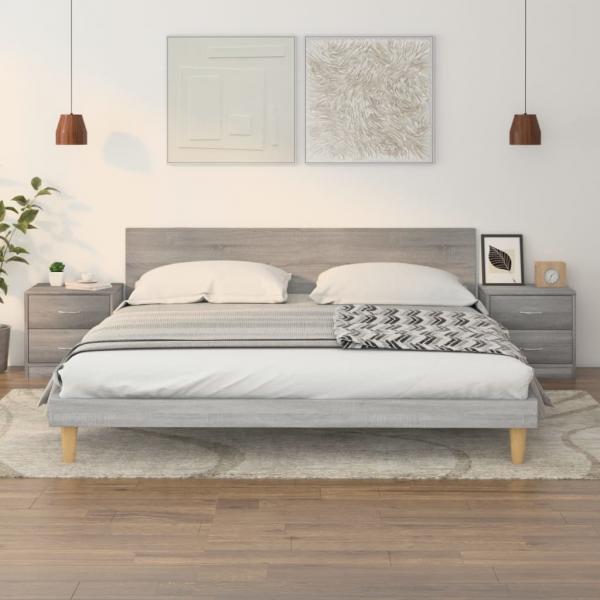 ARDEBO.de - Nachttische 2 Stk. Grau Sonoma 40x30x40 cm Holzwerkstoff