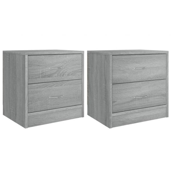 Nachttische 2 Stk. Grau Sonoma 40x30x40 cm Holzwerkstoff