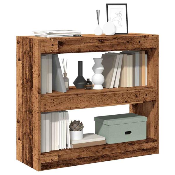 ARDEBO.de - Bücherregal/Raumteiler Altholz-Optik 80x30x72 cm