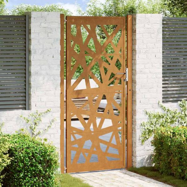 ARDEBO.de - Gartentor 105x205 cm Wetterfester Stahl Lichtdesign