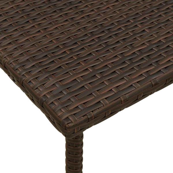 Garten-Couchtisch Rechteckig Braun 60x40x37 cm Poly Rattan