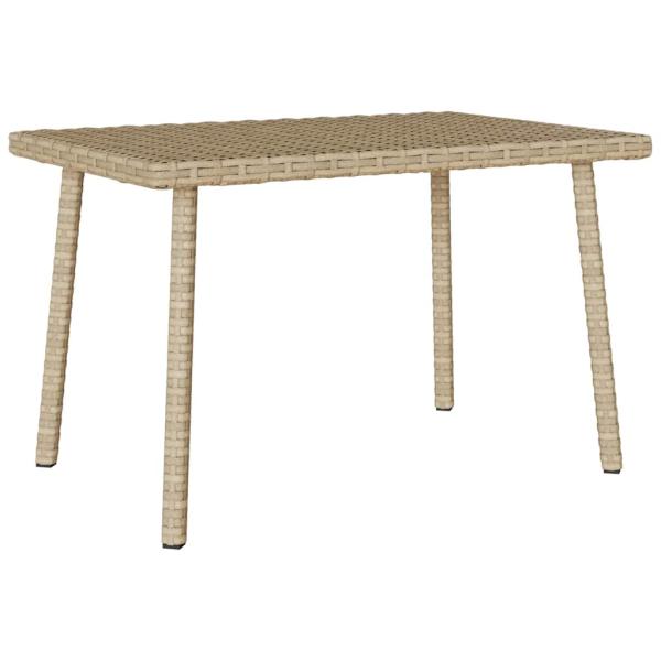 Garten-Couchtisch Rechteckig Beige 60x40x37 cm Poly Rattan