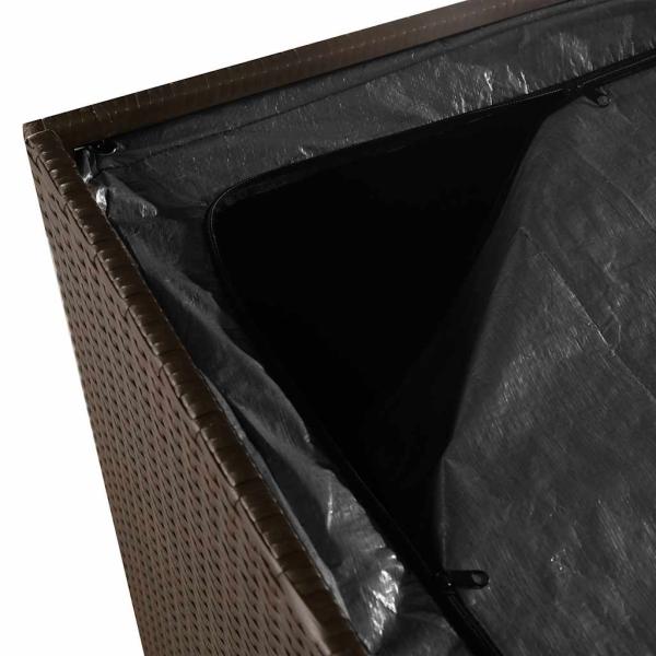 Garten-Auflagenbox Braun 110x50x58 cm Poly Rattan