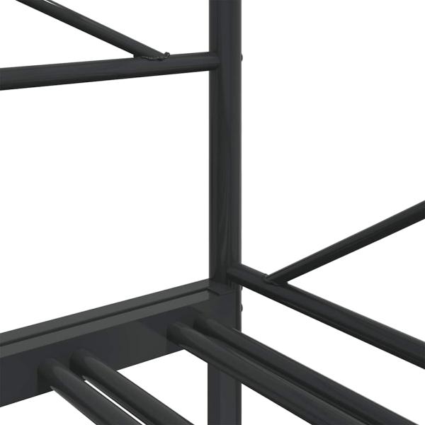 Tagesbett Ausziehbar ohne Matratze Schwarz 80x200 cm Stahl
