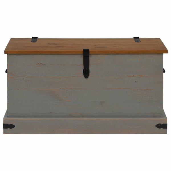 Truhe HALDEN Grau 91x48x47 cm Massivholz Kiefer