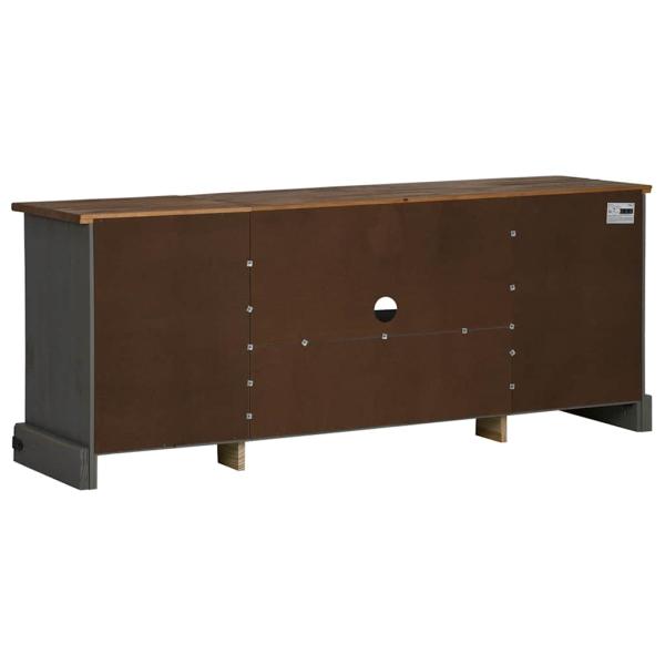 TV-Schrank HALDEN 2 Schiebetüren Grau 150x40x60 cm Massivholz