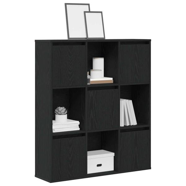 ARDEBO.de - Bücherregal Schwarz Eichen-Optik 89x24x101,5 cm Holzwerkstoff