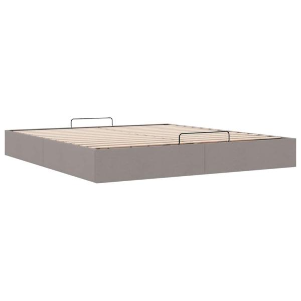 Ottoman-Bett ohne Matratze Taupe 180x200 cm Stoff
