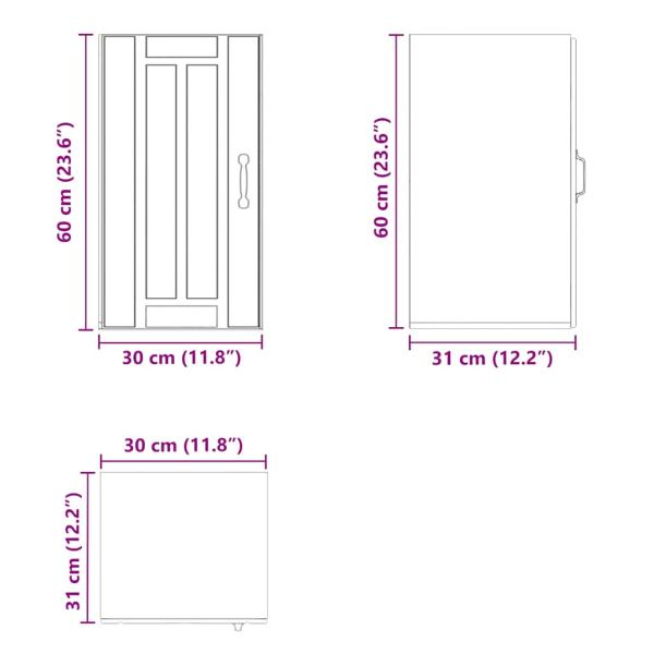 Küchen-Hängeschrank Lucca Braun Eichen-Optik Holzwerkstoff