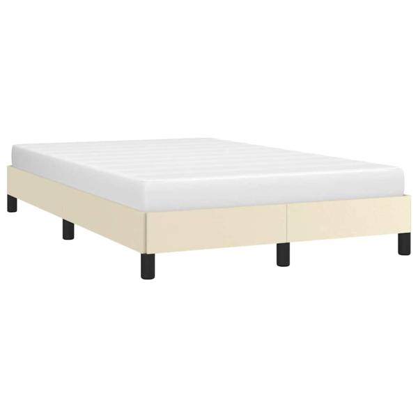 ARDEBO.de - Bettgestell ohne Matratze Creme 120x190 cm Kunstleder
