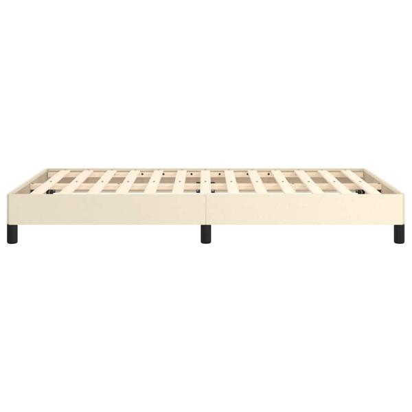 Bettgestell ohne Matratze Creme 120x190 cm Kunstleder