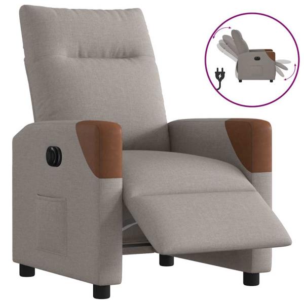 ARDEBO.de - Relaxsessel Elektrisch Taupe Stoff