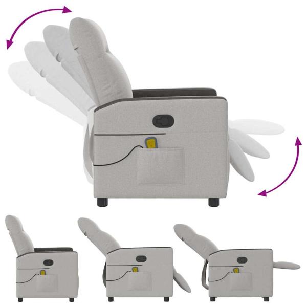 Massagesessel Wolkengrau Stoff