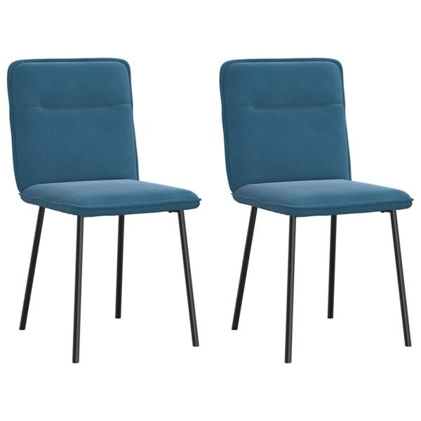 ARDEBO.de - Esszimmerstühle 2 Stk. Blau Samt
