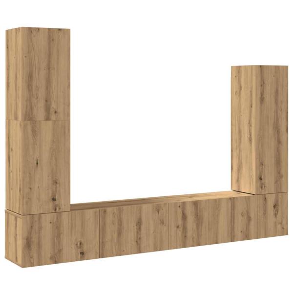 4-tlg. TV-Schrank-Set Wandmontage Artisan-Eiche Holzwerkstoff
