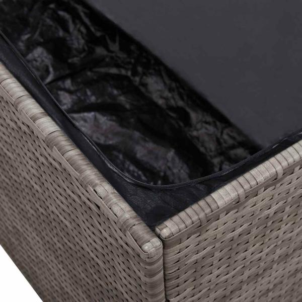 Garten-Auflagenbox Grau 110x50x58 cm Poly Rattan