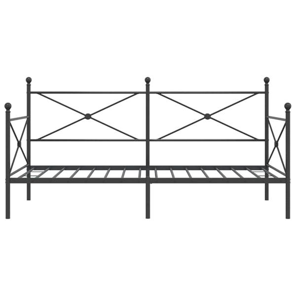 Tagesbett ohne Matratze Schwarz 100x200 cm Stahl
