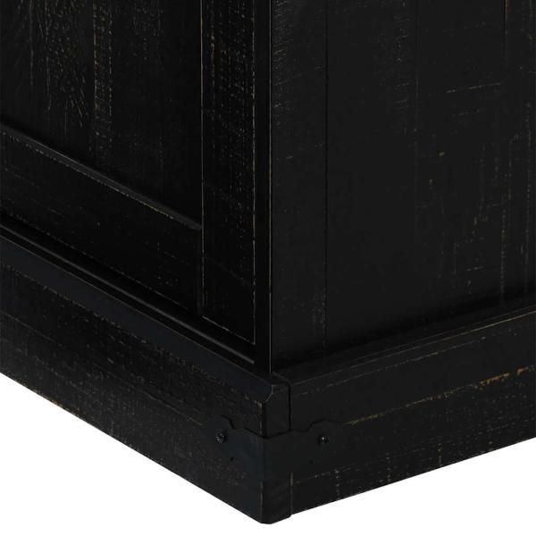 TV-Schrank HALDEN 2 Schiebetüren Schwarz 150x40x60cm Massivholz