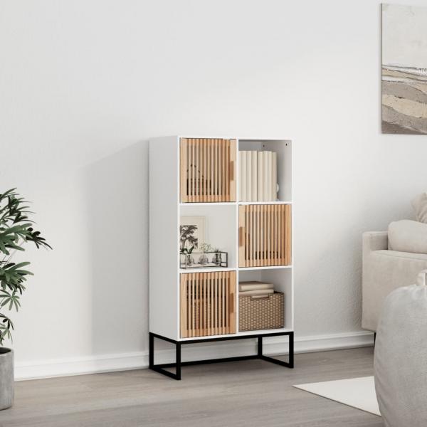 ARDEBO.de - Highboard Weiß 70x35x125 cm Holzwerkstoff