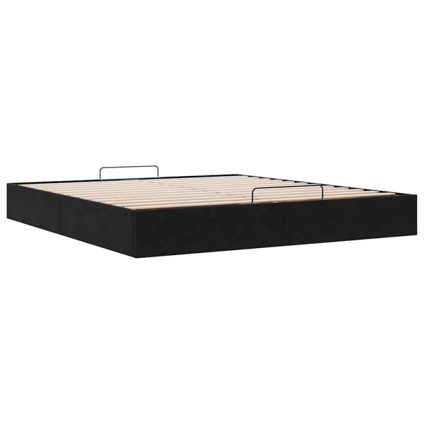 Ottoman-Bett ohne Matratze Schwarz 200x200 cm Samt