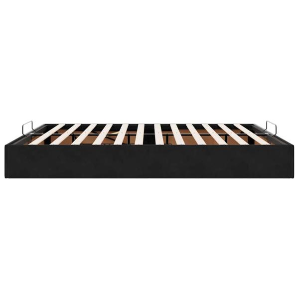 Ottoman-Bett ohne Matratze Schwarz 200x200 cm Samt