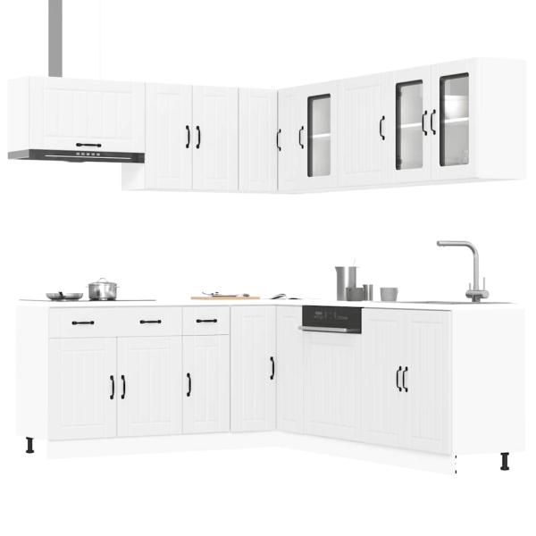 ARDEBO.de - 11-tlg. Küchenschrank-Set Lucca Weiß Holzwerkstoff