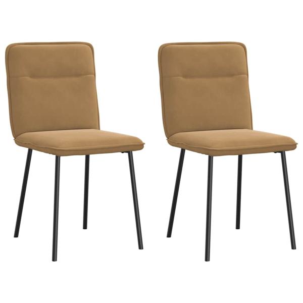 ARDEBO.de - Esszimmerstühle 2 Stk. Braun Samt