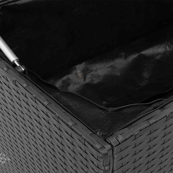 Garten-Auflagenbox Schwarz 110x50x58 cm Poly Rattan