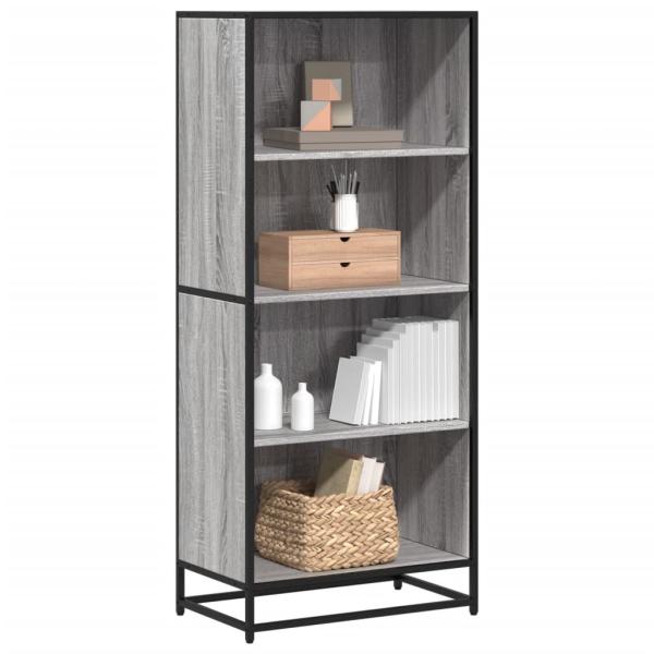 ARDEBO.de - Bücherregal Grau Sonoma 60x35x139 cm Holzwerkstoff