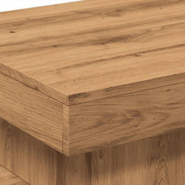 Couchtisch mit LED-Leuchten Artisan-Eiche 50x50x40 cm